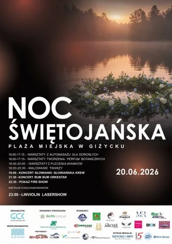 Noc Świętojańska w Giżycku - 20 czerwca 2026