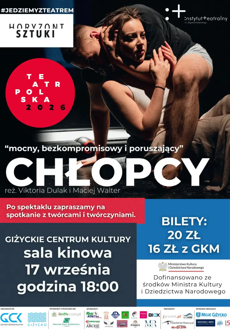 Spektakl 'Chłopcy' w Giżyckim Centrum Kultury