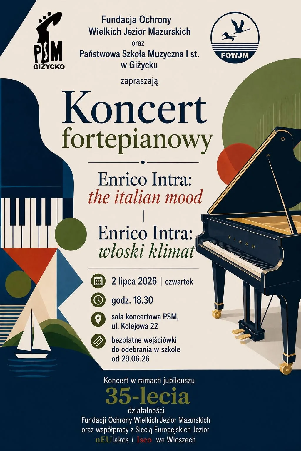 Koncert fortepianowy - zaproszenie