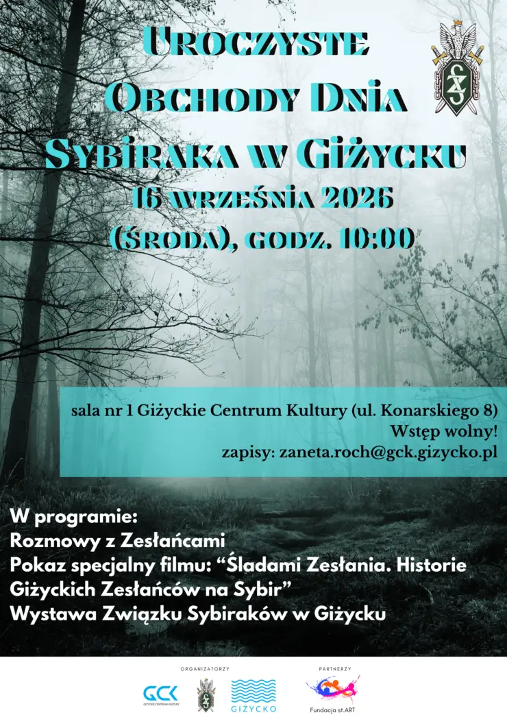 Obchody Dnia Sybiraka w Giżycku w dniach 16-17 września 2026 r.