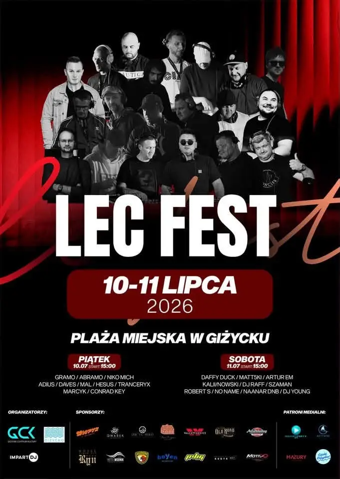 LEC FEST 2026 z powrotem nad jeziorem Niegocin. Dwa dni elektronicznych rytmów w Giżycku!