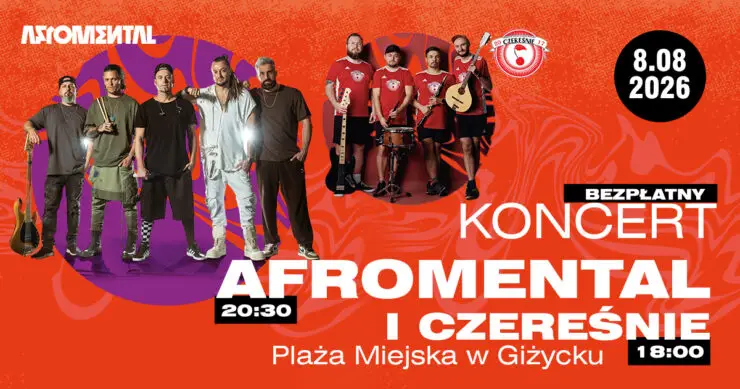 Czereśnie i Afromental nad jeziorem - muzyczne wydarzenie w Giżycku