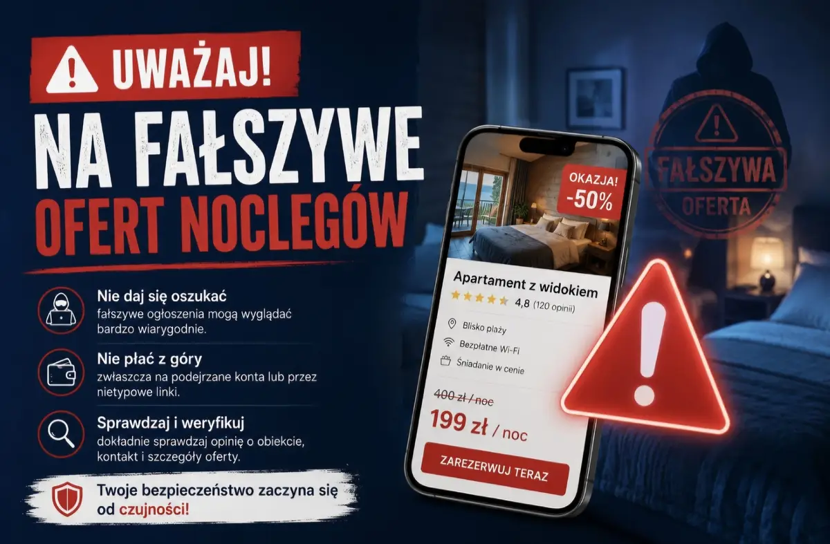 Ostrzeżenie przed fałszywymi ofertami wynajmu domków
