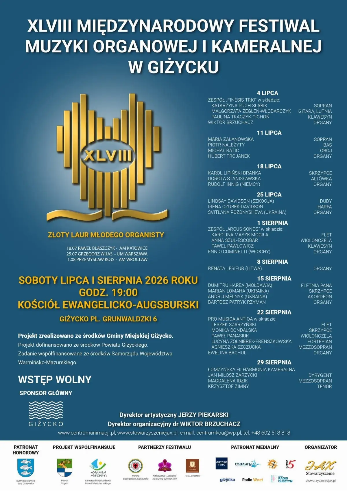 48. Międzynarodowy Festiwal Muzyki Organowej i Kameralnej w Giżycku