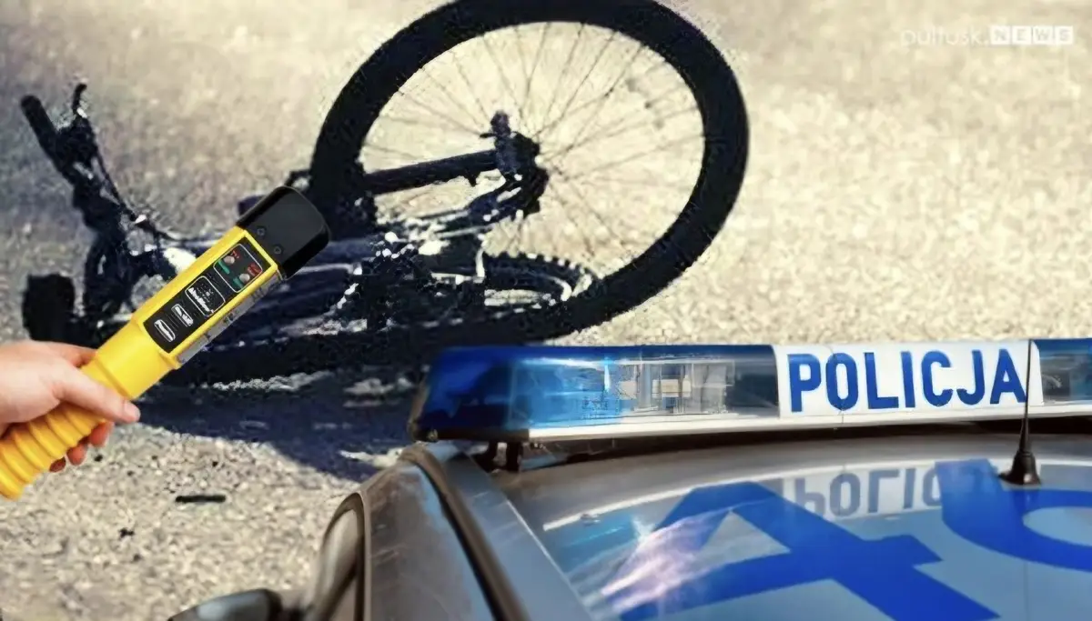 Rowerzysta z nietrzeźwością uczestniczył w kolizji z samochodem
