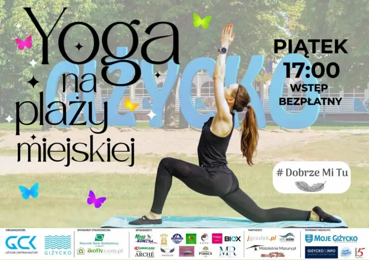 Bezpłatne sesje jogi na plaży miejskiej w Giżycku w każdy piątek