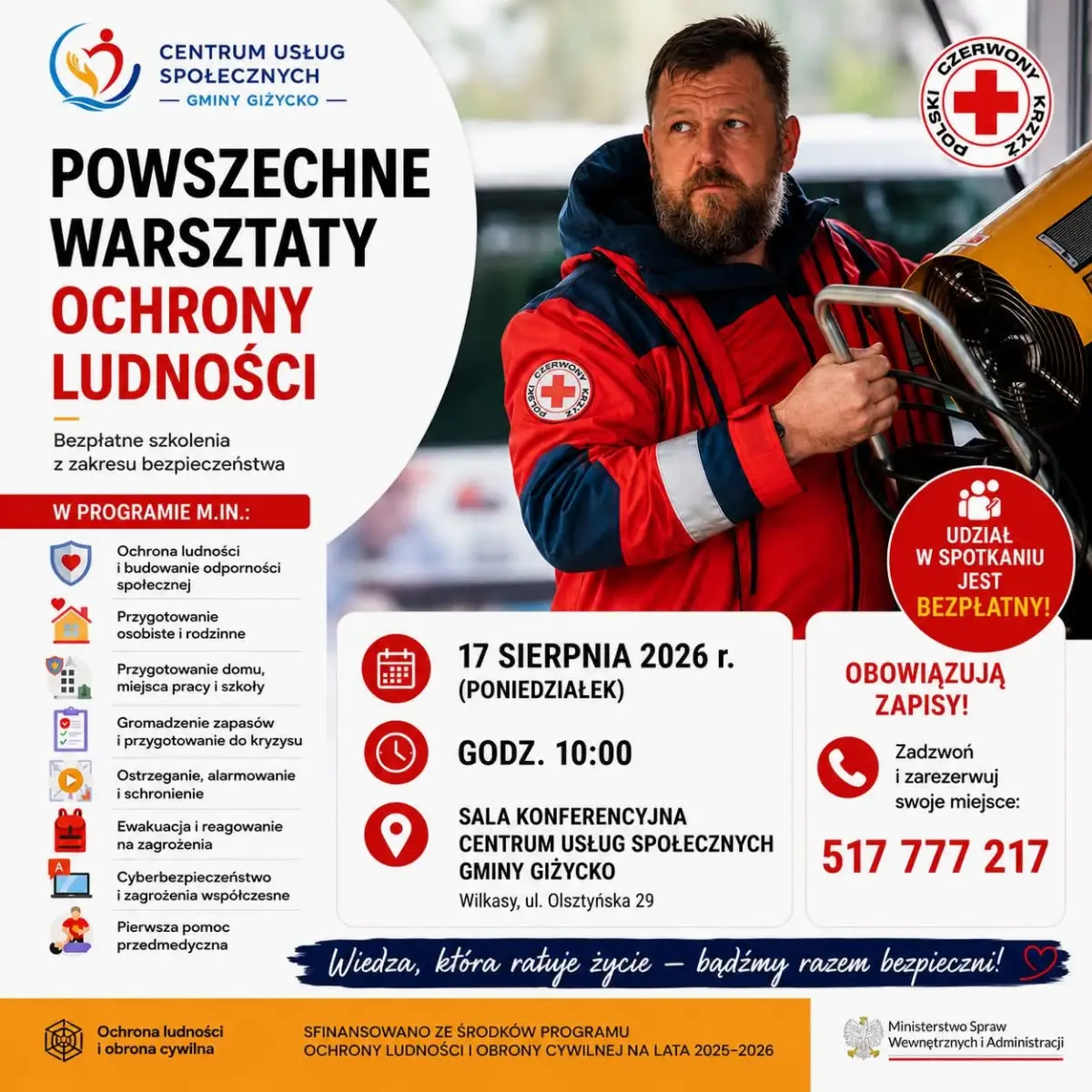 Bezpłatne Warsztaty Ochrony Ludności w Giżycku